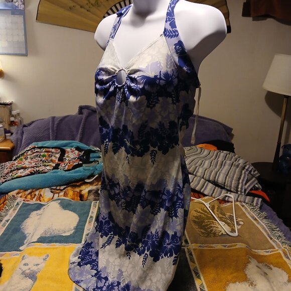 ENT Entrancy Medium M Purple Striped Halter Dress - Picture 7 of 11